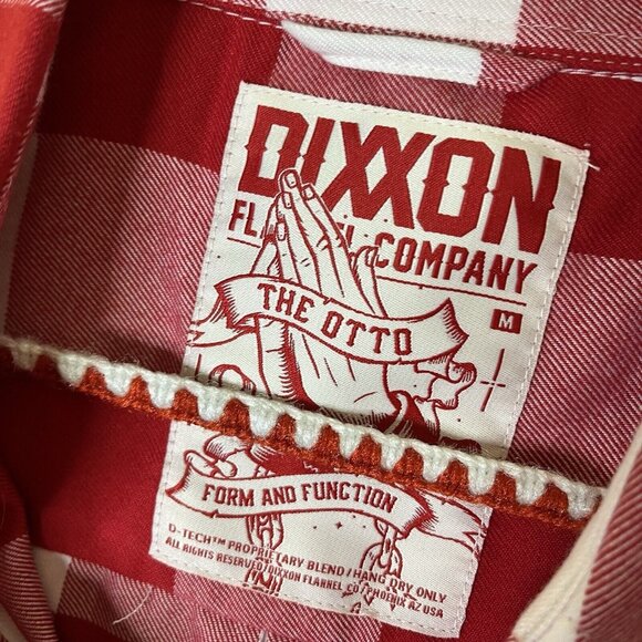 DIXXON Womens Size Medium Red White Buffalo Plaid The Otto Flannel Shirt EUC - Picture 4 of 4